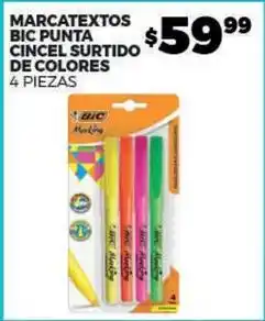 Merco Bic - marcatextos bic punta cinsel surtido de colores oferta