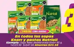 Soriana Híper Knorr - sopa fideo deshidratada y pastas nutrioli oferta