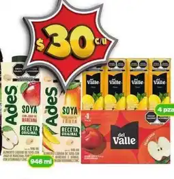 Bodega Aurrerá Ades - jugos de manzana y fruta oferta