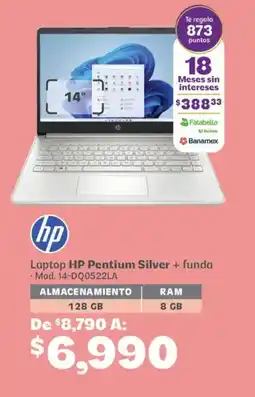 Soriana Híper Hp laptop pentium silver + funda oferta