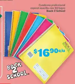 Soriana Híper Back 2 school cuaderno profesional espiral sencillo oferta
