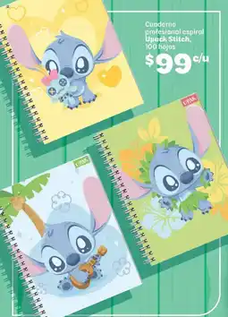 Soriana Híper Upack stitch cuaderno profesional espiral oferta