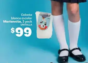 Soriana Híper Mariannita Calceta blanca escolar oferta