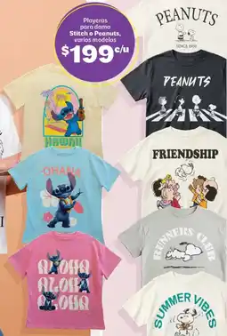 Soriana Híper Stitch o peanuts playeras para dama varios modelos oferta