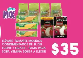 Del Fuerte Tomates Molidos Condimentados + Pasta Para Sopa Yemina