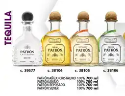 Bodegas Alianza Tequila patrón añejo cristalino 100% oferta