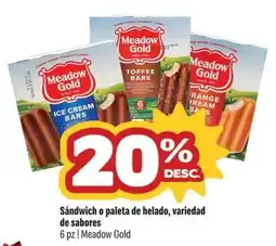 Smart & Final Meadow gold sándwich o paleta de helado, variedad de sabores oferta