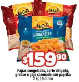 Smart & Final McCain Papas congeladas, corte delgado, grueso o gajo sazonado con paprika oferta