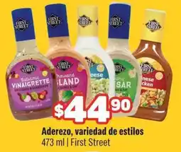 Smart & Final First street aderezo, variedad de estilos oferta