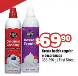 Smart & Final First street crema batida regular o descremada oferta