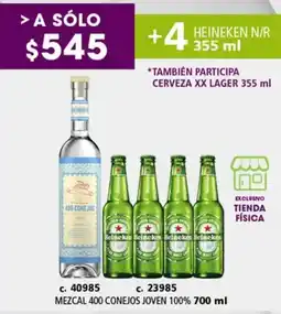 Bodegas Alianza Mezcal 400 conejos joven 100% oferta