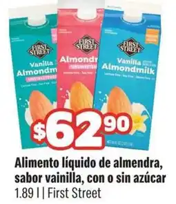 Smart & Final First Street Alimento líquido de almendra, sabor vainilla, con o sin azúcar oferta