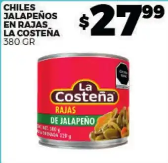 Merco La costeña chiles jalapeños en rajas oferta