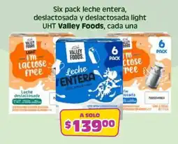 Soriana Mercado Valley Foods leche entera deslactosada y deslactosada light oferta