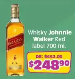 Soriana Mercado Whisky Johnnie Walker Red label oferta