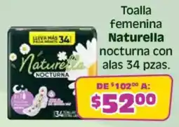 Soriana Mercado Naturella toalla femenina nocturna con alas oferta