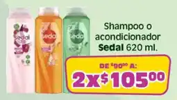 Soriana Mercado Sedal shampoo o acondicionador oferta