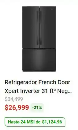 Elektra Whirlpool Refrigerador French Door Xpert Inverter oferta