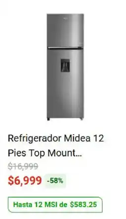 Elektra Midea Refrigerador 12 Pies Top Mount oferta