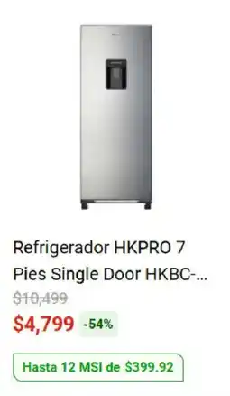 Elektra Hkpro refrigerador 7 pies single door hkbc- oferta