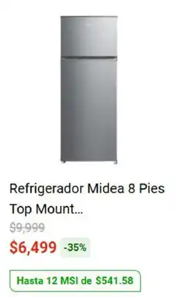 Elektra Midea refrigerador 8 pies top mount oferta