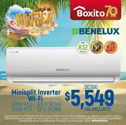 Boxito Benelux Minisplit Inverter Wi-Fi oferta