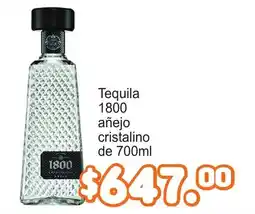 Merza Tequila 1800 añejo cristalino oferta