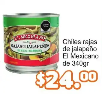Merza El Mexicano chiles rajas de jalapeño oferta