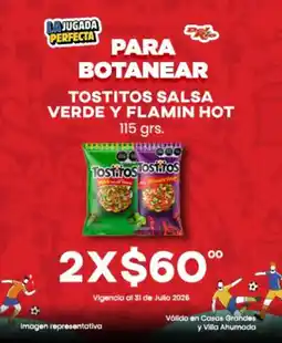 Del Rio Tostitos salsa verde y flamin hot oferta