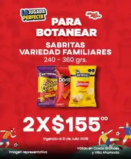 Del Rio Sabritas variedad familiares oferta