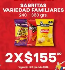 Del Rio Sabritas variedad familiares oferta