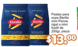 Merza Barilla pastas para sopa mini Penne rigat o mini fusilli oferta