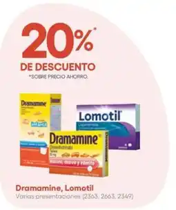 Farmacias del Ahorro Dramamine, lomotil oferta