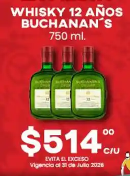 Del Rio Buchanan's whisky 12 años oferta