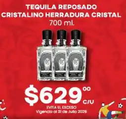 Del Rio Herradura cristal tequila reposado cristalino oferta