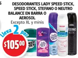 Farmacias Guadalajara Lady Speed Stick, Speed Stick, Stefano O Neutro Balance oferta