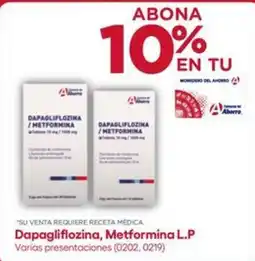Farmacias del Ahorro Dapagliflozina, Metformina L.P oferta