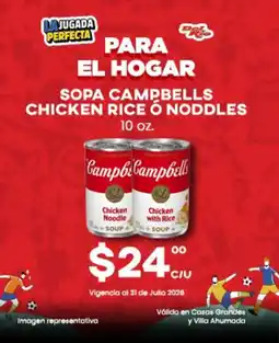 Del Rio Campbell's Sopa Chicken Rice ó Noodles oferta