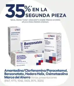 Farmacias del Ahorro Amantadina/Clorfenamina/Paracetamol, Benzonatato, Hedera Helix, Oximetazolina oferta