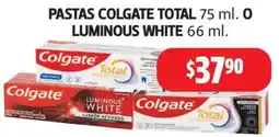 Farmacias Guadalajara Colgate pastas total o luminous white oferta