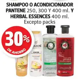 Farmacias Guadalajara Pantene shampoo o acondicionador y herbal essences shampoo oferta