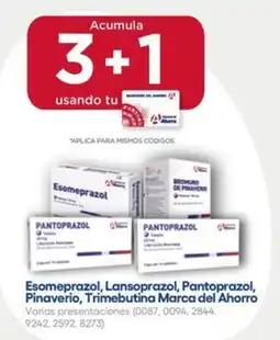 Farmacias del Ahorro Marca del Ahorro Esomeprazol, Lansoprazol, Pantoprazol, Pinaverio, Trimebutina oferta