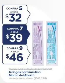 Farmacias del Ahorro Marca del Ahorro Jeringas para insulina oferta