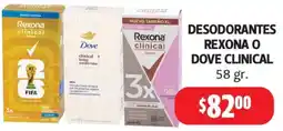 Farmacias Guadalajara desodorantes rexona o dove clinical oferta
