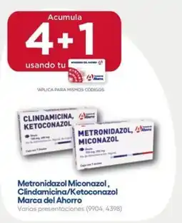 Farmacias del Ahorro Marca del Ahorro Metronidazol Miconazol Clindamicina/Ketoconazol oferta
