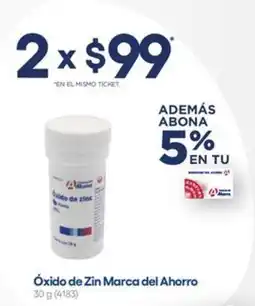 Farmacias del Ahorro Óxido de Zin Marca del Ahorro oferta