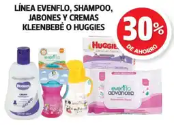 Farmacias Guadalajara Línea evenflo, shampoo, jabones y cremas kleenbebé o huggies oferta