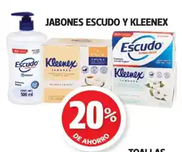 Farmacias Guadalajara Escudo y Kleenex jabones oferta