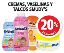 Farmacias Guadalajara Smudy's cremas, vaselinas y talcos oferta