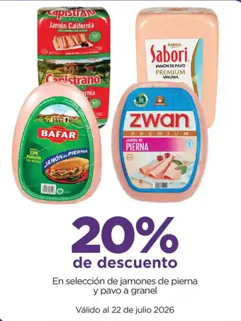 En selección de jamones de pierna y pavo a granel